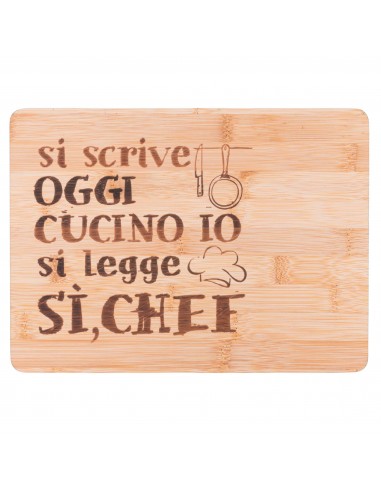 TAGLIERE BAMBOO 27X20X1.5CM SI SCRIVE E SI LEGGE