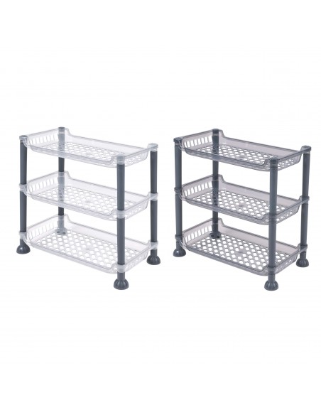 MINI SCAFFALE 3 RIPIANI RETTANGOLARE 2 COLORI ASSORTITI