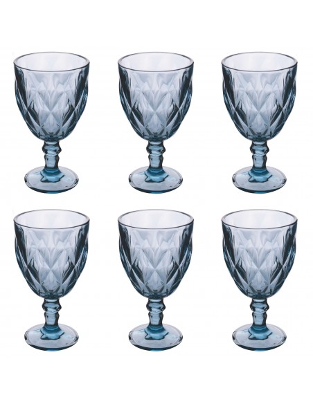 ELIZABETH SET 6 CALICI 340ML BLU