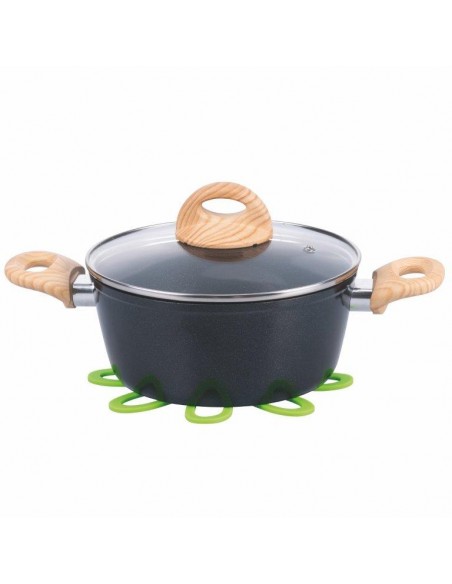 SOTTOPENTOLA FIORE IN SILICONE 20X20CM. 2 COLORI ASSORTITI