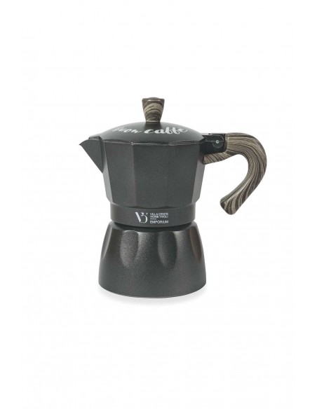 BUON CAFFÈ CAFFETTIERA ANTRACITE MANICO LEGNO 2TA