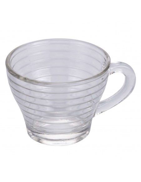 SET 6 TAZZINE CAFFE'VETRO RIGHE 90ML
