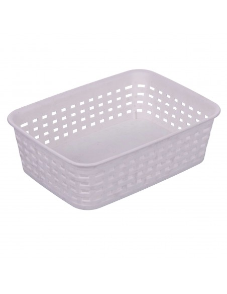 CESTINO PLASTICA 19,5X14X6 BIANCO/GRIGIO 2 COLORI ASSORTITI