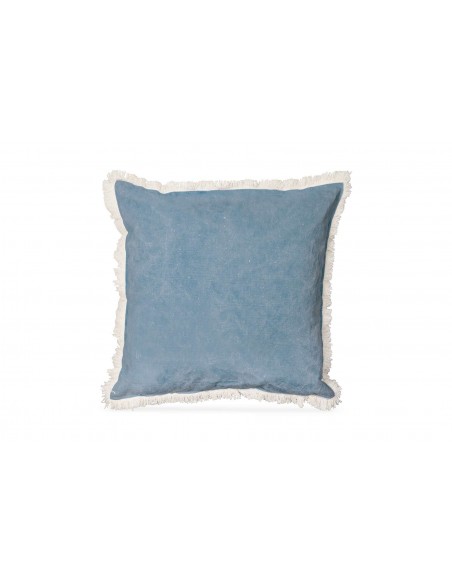 CUSCINO 65X65CM 830GR BLU CON FRANGE