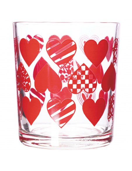 SET 6 BICCHIERI VETRO 270ML CUORI