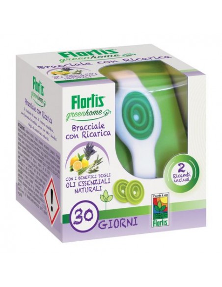 BRACCIALETTO ANTIZANZARE ALLA CITRONELLA CON 2 RICARICHE