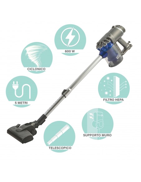 AIRONE 2.0 ASPIRAPOLVERE 600W GR./BLU TELESCOPICO
