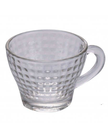 SET 6 TAZZINE CAFFE'VETRO QUADRI 90ML