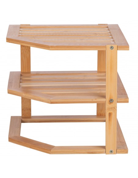 MENSOLA AD ANGOLO IN BAMBOO 3 RIPIANI 25X25X23