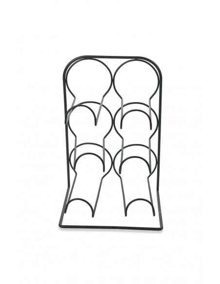 PORTABOTTIGLIE IN FERRO NERO PER 6 B0TTIGLIE