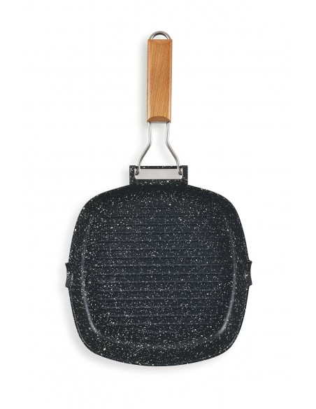 BISTECCHIERA 24X24 MANICO PIEGH.INDUZIONE NERA