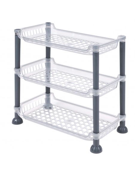 MINI SCAFFALE 3 RIPIANI RETTANGOLARE 2 COLORI ASSORTITI