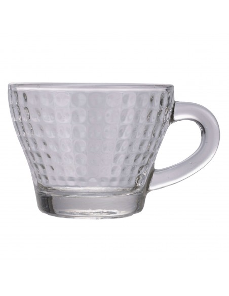 SET 6 TAZZINE CAFFE'VETRO QUADRI 90ML