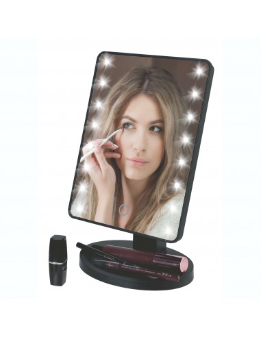 SPECCHIO TRUCCO 16 LED NERO SPECCHIO TRUCCO 16 LED NERO