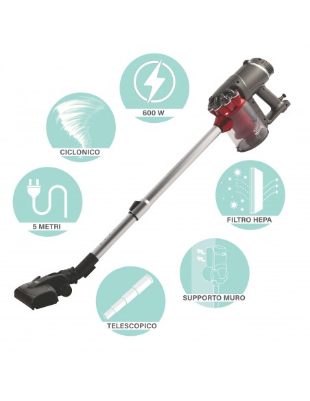 AIRONE 2.0 ASPIRAPOLVERE 600W GR./RO.TELESCOPICO