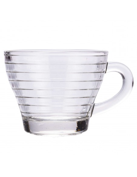 SET 6 TAZZINE CAFFE'VETRO RIGHE 90ML