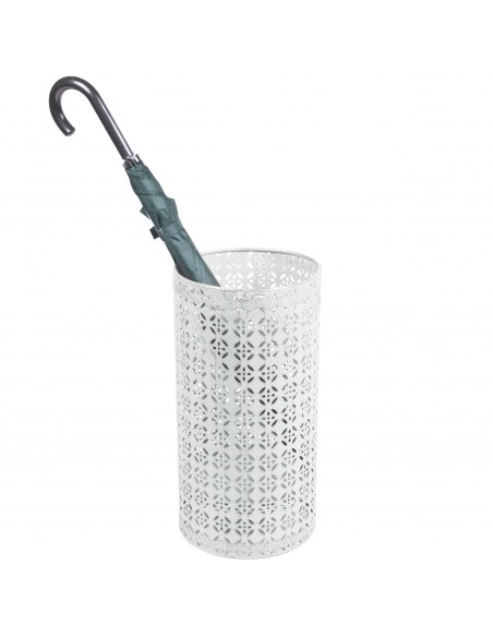 PORTAOMBRELLI FERRO BATTUTO BIANCO 26X26X50