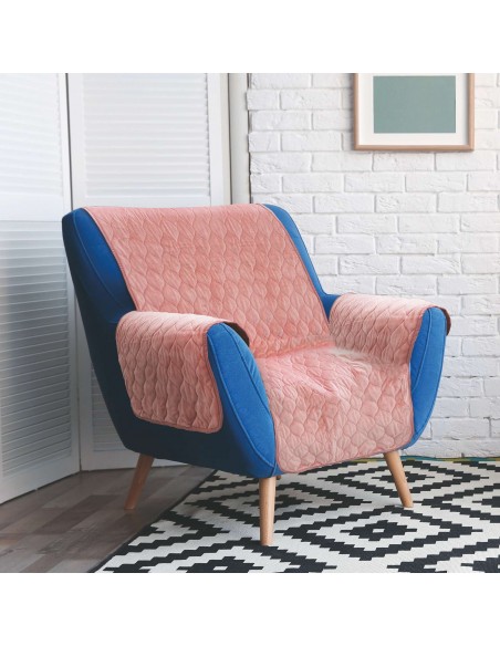 COPRIPOLTRONA EFFETTO VELLUTO 159X183CM 5 COLORI ASSORTITI