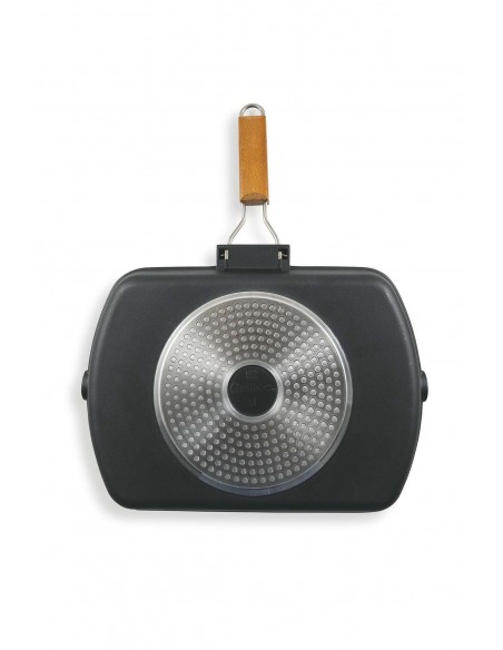 BISTECCHIERA 26X36 MANICO PIEGH.INDUZIONE NERA