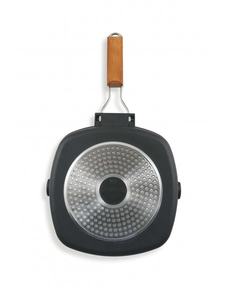 BISTECCHIERA 24X24 MANICO PIEGH.INDUZIONE NERA