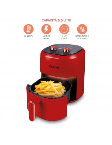 FRIGGITRICE ARIA 5,5LT 1400W ROSSO E... FRIGGITRICE ARIA 5,5LT 1400W ROSSO E...
