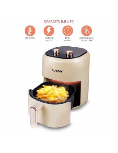 FRIGGITRICE ARIA 5,5LT 1400W AVORIO E... FRIGGITRICE ARIA 5,5LT 1400W AVORIO E...