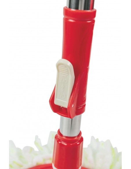 SUPER MOP ROSSO 120CM CESTELLO IN ACCIAIO CON RUOTE