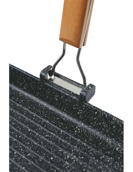 BISTECCHIERA 26X36 MANICO PIEGH.INDUZIONE NERA
