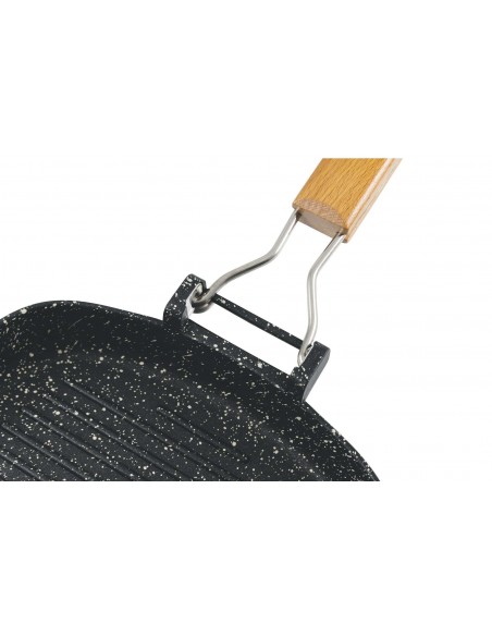 BISTECCHIERA 24X24 MANICO PIEGH.INDUZIONE NERA