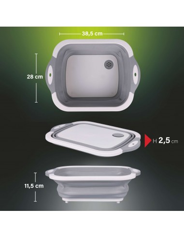 TAGLIERE E VASCHETTA PIEGHEVOLE BIANCO TAGLIERE E VASCHETTA PIEGHEVOLE BIANCO