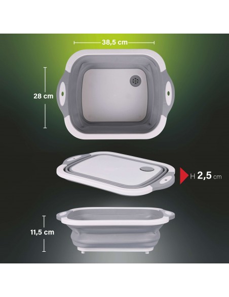 TAGLIERE E VASCHETTA PIEGHEVOLE BIANCO