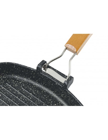 BISTECCHIERA 28X28 MANICO PIEGH.INDUZIONE NERO