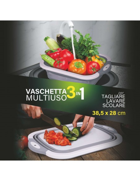 TAGLIERE E VASCHETTA PIEGHEVOLE BIANCO