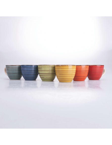LIPARI SET CAFFE 6 TAZZINE 6 COLORI ASSORTITI