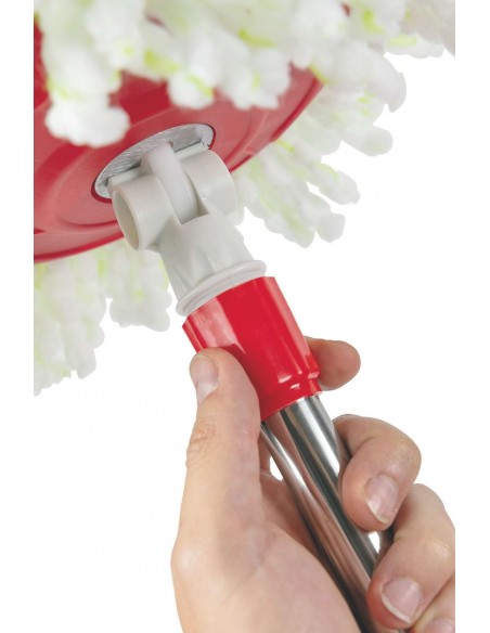 SUPER MOP ROSSO 120CM CESTELLO IN ACCIAIO CON RUOTE