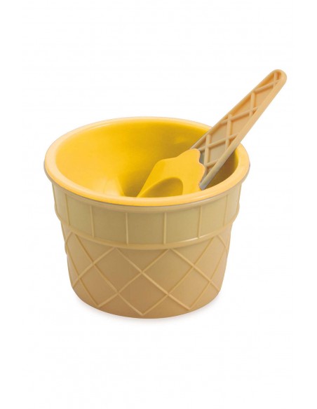 SET 2 COPPETTE GELATO CON CUCCHIAINO 3 COLORI ASSORTITI