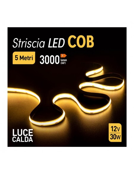 led strip cob 5m 320led 30w l.calda