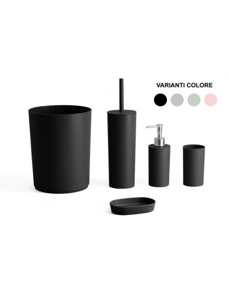 BGL - Set Accessori Bagno 4 Pezzi Nero Opaco, Portasciugamani 61 Cm, Portarotolo E Gancio, In Lega Di Zinco Antiruggine