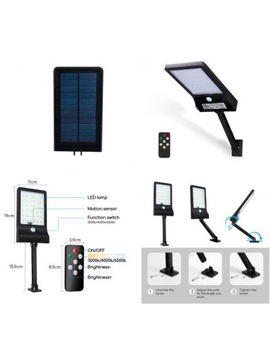 LAMPIONE SOLARE DA PARETE CON SENSORE LAMPIONE SOLARE DA PARETE CON SENSORE