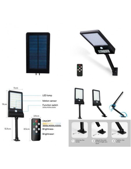 LAMPIONE SOLARE DA PARETE CON SENSORE