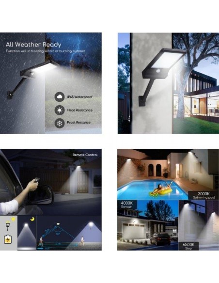 LAMPIONE SOLARE DA PARETE CON SENSORE