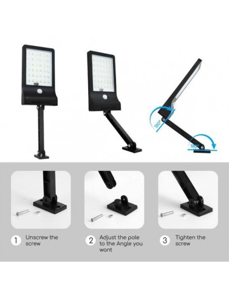 LAMPIONE SOLARE DA PARETE CON SENSORE