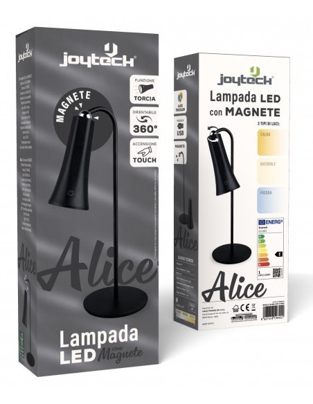 LAMPADA LED RICARICABILE DA TAVOLO NERO