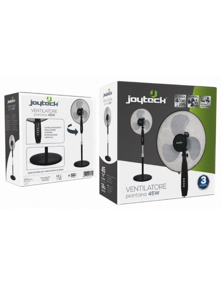 VENTILATORE PIANTANA GRIGIO BASE ROTONDA 45W JOYTECK