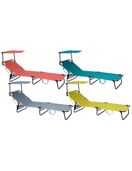 LETTINO METALLO CON PARASOLE CM188X55X24 COLORI ASSORTITI