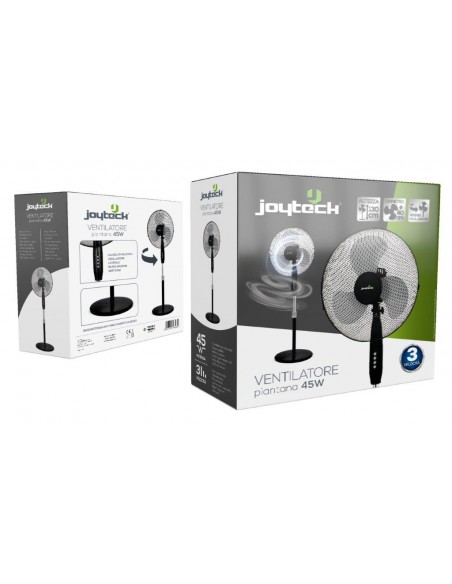 VENTILATORE TAVOLO CM30 3 VELOCITÀ 45W GRIGIO-NERO JOYTECK