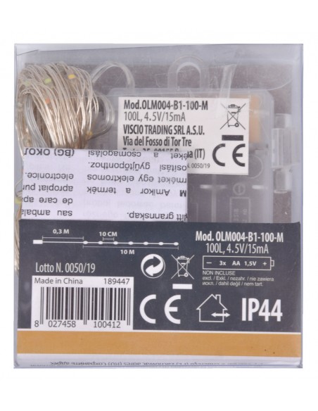 MICROLED 100 MULTICOLOR BATTERIA 8F-INTERNO ED ESTERNO