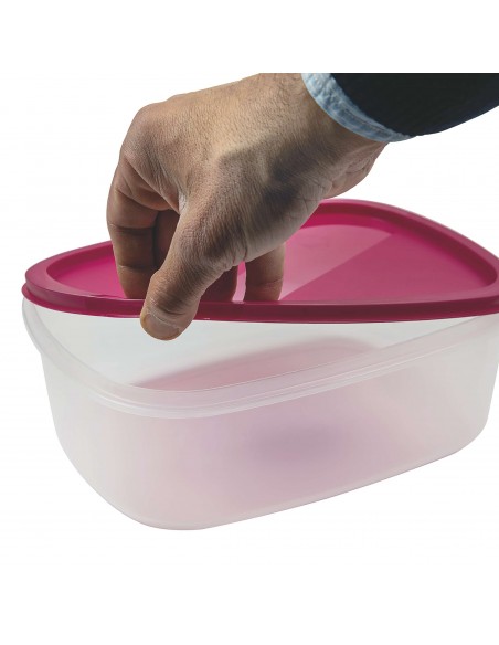 SET 6 CONTENITORI RETTANGOLARI CON COPERCHIO 3 COLORI ASSORTITI