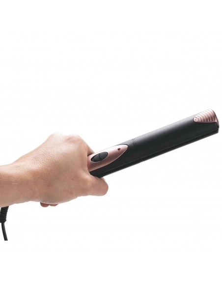 PIASTRA PER CAPELLI 30W NERA E ORO CHAMPAGNE