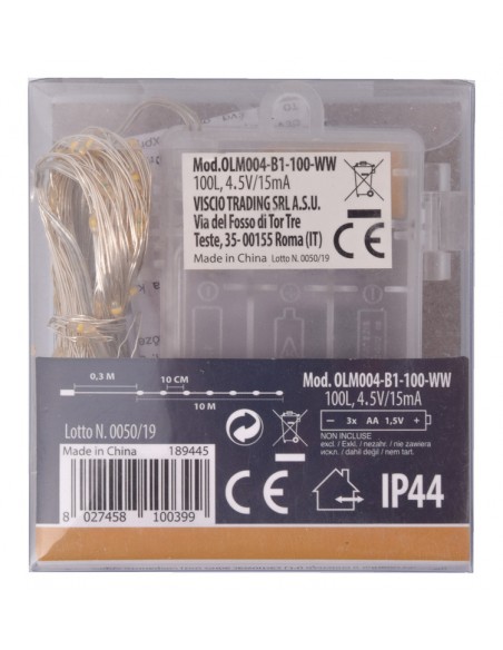 MICROLED 100 BIANCA BATTERIA 8F-INTERNO ED ESTERNO